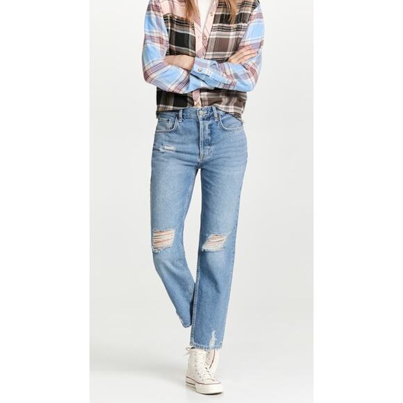 RAILS The Atwater Slouch Fit Jeans in Blue Distressed High Waist Size 29 - Picture 1 of 7